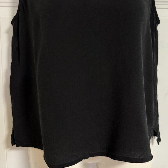 Eileen Fisher System Black Shell Blouse SZ Small Minimalist Chic - Picture 5 of 8